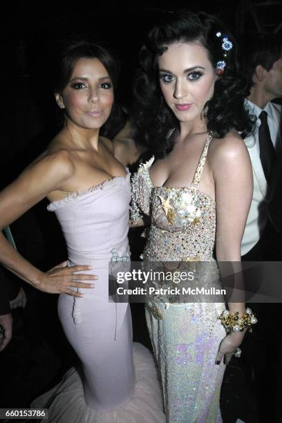 Eva Longoria Parker and Katy Perry attend Official Opening Ceremony of LIFE BALL 2009 - Backstage at on May 16, 2009 in Vienna, Austria.