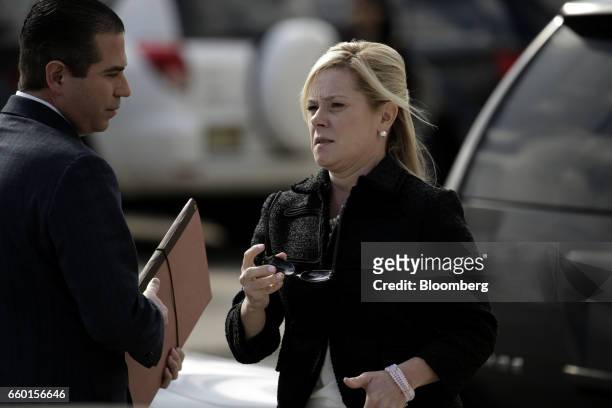 Bridget Anne Kelly, former deputy chief of staff for New Jersey Governor Chris Christie, arrives at federal court in Newark, New Jersey, U.S., on...