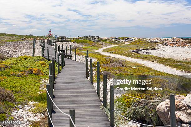 boardwalk to southernmost point of africa - headland stock pictures, royalty-free photos & images