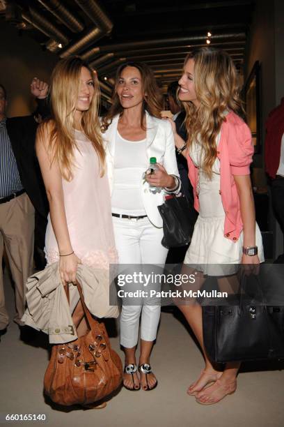 Aline Marquard, Raquel Marquart and Bianca Gubser attend ART 40 BASEL Opening Day with GALERIE GMURZYNSKA at Art Basel Hall 2 on June 9, 2009 in...