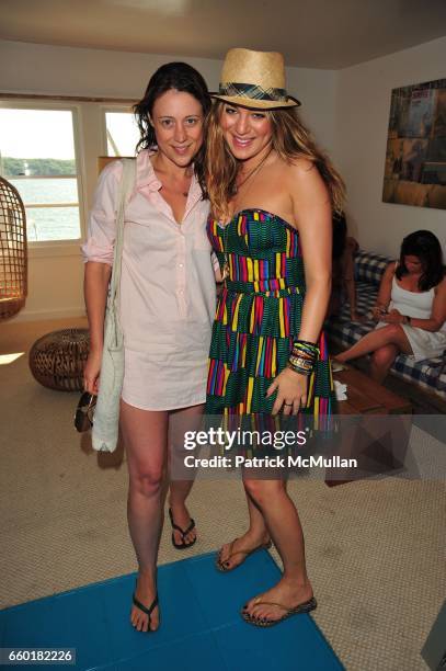 Chiara de Rege and Dani Stahl attend The Maybelline New York/ Garnier Surf Salon Day 2 at The Surf Lodge Montauk NY on July 5, 2009.