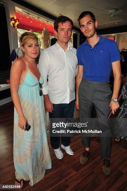 Amanda Leigh Dunn, James West and Lyle Maltz attend TEMPERLEY London and CHRISTY TURLINGTON host Shop For CARE at Temperley East Hampton NY on July...