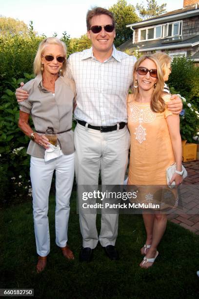 Linda Lindenbaum, Rich Willis and Jill Furman Willis attend Cocktails at John & Jodie Eastman's for The New York Stem Cell Foundation at a Private...