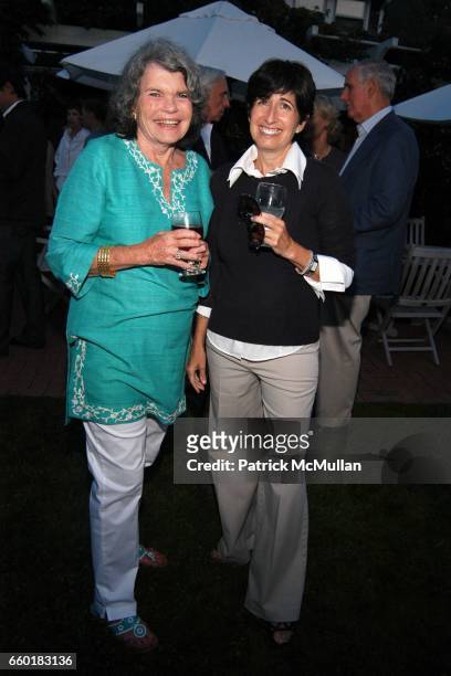 Mary Durkin and Nancy Kurz attend Cocktails at John & Jodie Eastman's for The New York Stem Cell Foundation at a Private Residence on July 24, 2009...