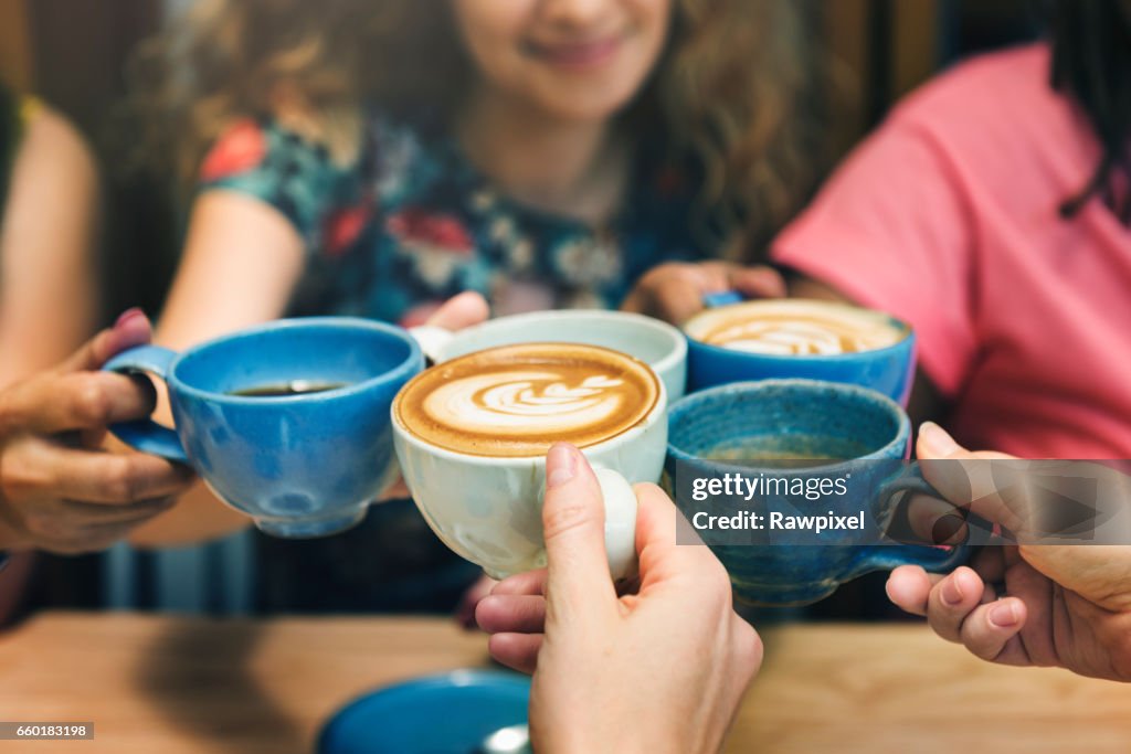 Young Women Drinking Coffee Concept