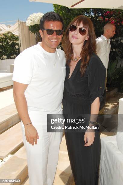 Amedeo Scognamiglio and Vanessa Vazart attend FARAONE MENNELLA and BARBARA BALDIERI MARCH host a benefit for "March to the Top" in Malibu at Private...