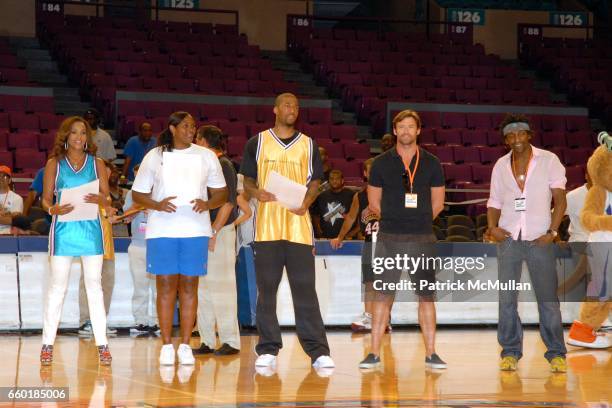 Vivica A. Fox, Kim Hampton, Wilson Chandler, Hugh Jackman and Guest attend Seventh Annual Istar Charity Shootout at Madison Square Garden on July 20,...