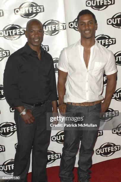 Guest and Darryl Stephens attend the 27th Los Angeles Gay And Lesbian Film Festival's Opening Night at Orpheum Theatre on July 9, 2009 in Los...