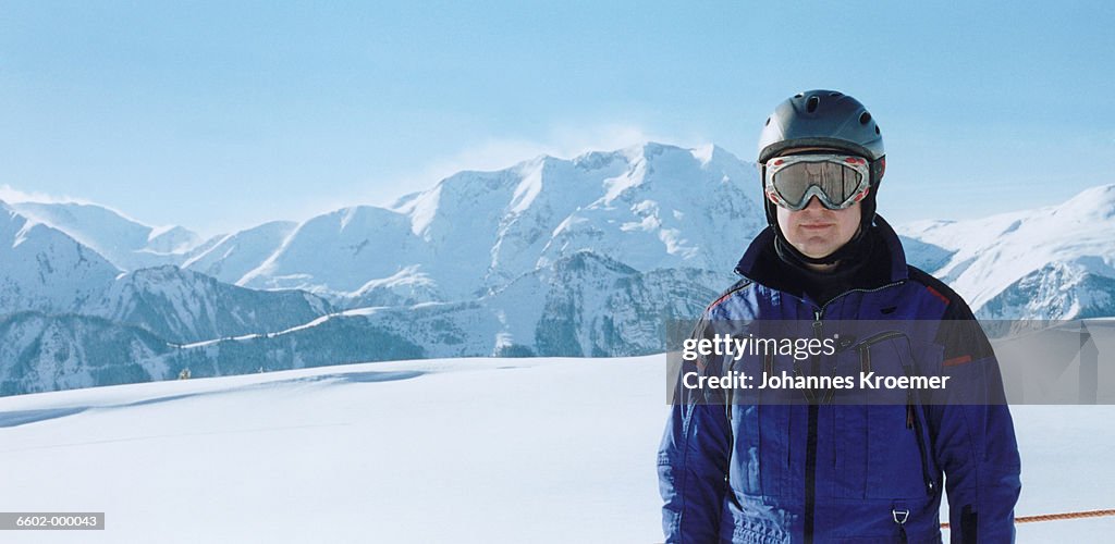 Skier  in Mountains