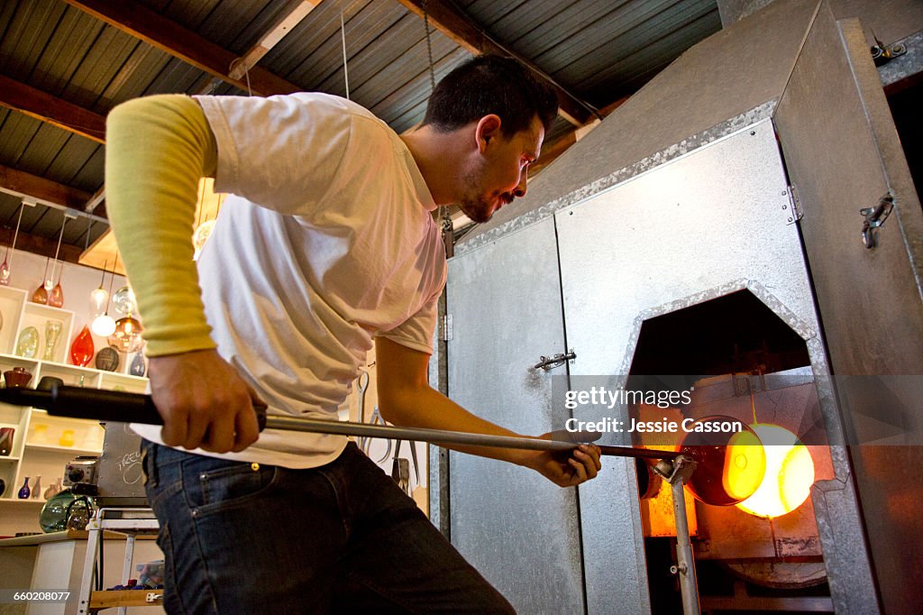 Glass Blowers in Studio