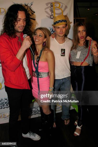 Constantine Maroulis, Savannah Wise, Jeremy Woodard and Angel Reed attend Boulevard Magazine Cover Party at Hawaiian Tropic Zone Restaurant on July...