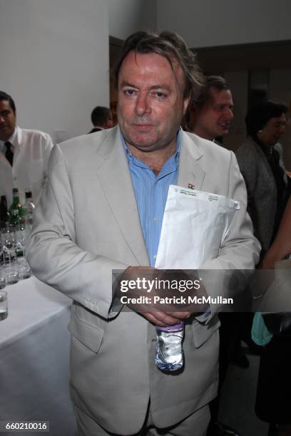 Christopher Hitchens attends TONY BLAIR Interviewed by GRAYDON CARTER at Museum of Modern Art on June 23, 2009 in New York City.