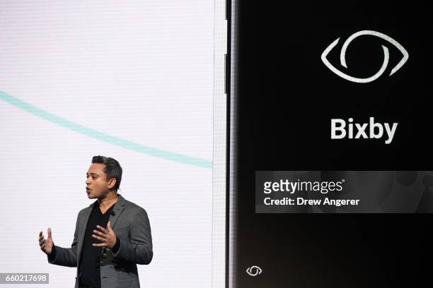 Sriram Thodla, senior director of services and new business at Samsung, speaks about the new voice agent named 'Bixby' that is featured on the new...