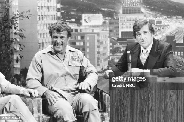 Pictured: Actor Rober Conrad during an interview with Guest Host Shecky Greene on August 19th, 1976--