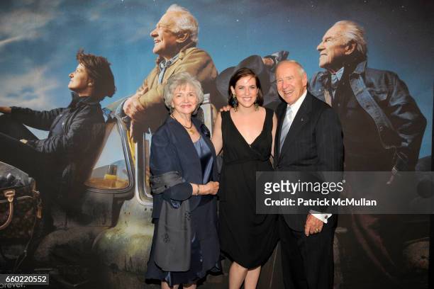 Marilyn Lovell, Caroline Harrison and Jim Lovell attend LOUIS VUITTON 40th Anniversary of the Lunar Landing Tribute Event at Rose Center for Earth...