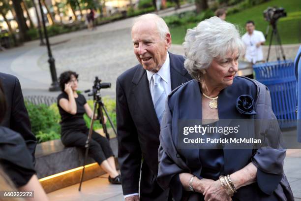 Jim Lovell and Marilyn Lovell attend LOUIS VUITTON 40th Anniversary of the Lunar Landing Tribute Event at Rose Center for Earth and Space on July 13,...