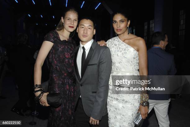 Amanda Brooks, Richard Chai and Rachel Roy attend Calvin Klein Collection Presents "First Party on the High Line" at The High Line on June 15, 2009...