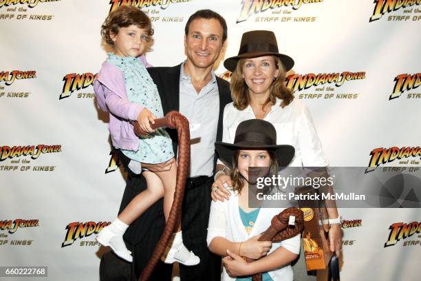 Misha Gelman, Michael Gelman, Jamie Gelman and Laurie Gelman attend Pre-Release Party for LucasArts New Videogame INDIANA JONES and The STAFF OF...