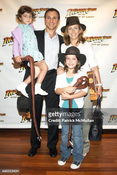 Misha Gelman, Michael Gelman, Jamie Gelman and Laurie Gelman attend Pre-Release Party for LucasArts New Videogame INDIANA JONES and The STAFF OF...