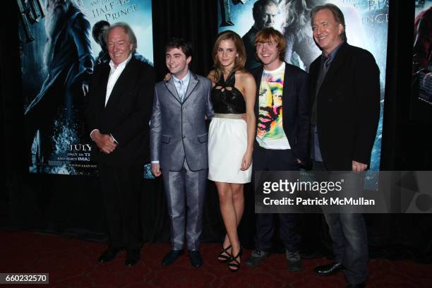 Michael Gambon, Daniel Radcliffe, Emma Watson, Rupert Grint and Alan Rickman attend WARNER BROTHERS PICTURES Presents the North American Premiere of...
