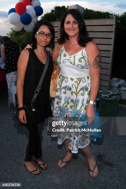 Maria Lopez and Lianne Alcon attend 22nd Annual Southampton Fresh Air Home American Picnic at Private Residence on July 3, 2009 in Southampton, New...