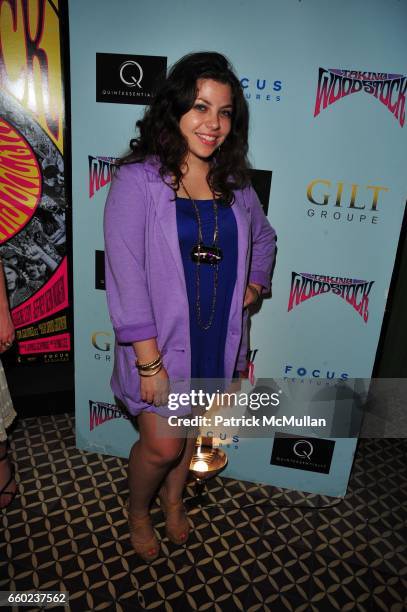 Ally Zarin attends Gilt Groupe and Quintessentially Host Focus Features' TAKING WOODSTOCK Premiere and After-Party at Landmark's Sunshine Cinema &...