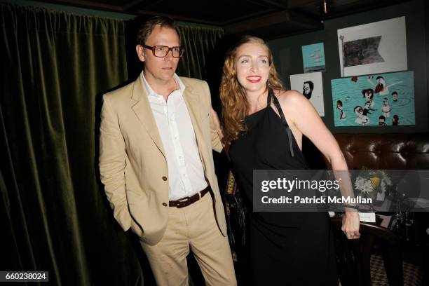 John Currin and Rachel Feinstein attend J BRAND / HUSSEIN CHALAYAN Private Dinner at Hotel Griffou on July 29, 2009 in New York City.