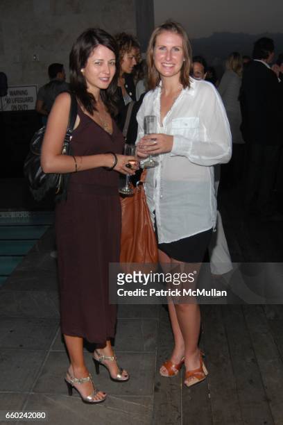 Cindy Novoa and Stephanie Davis attend GILT GROUPE LA Cocktail Party at Thompson Hotel Rooftop Bar on June 18, 2009 in Beverly Hills, California.