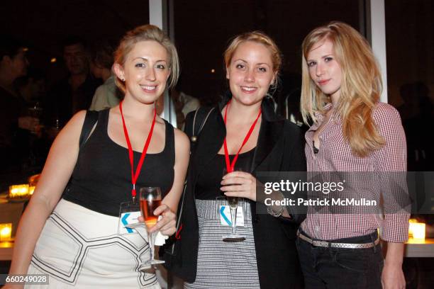 Elizabeth Ferraro, Lauren Driscoll and Sarah Waiser attend COCKTAIL DINATOIRE hosted by LE BOOK at The Glass Houses on June 17, 2009 in New York City.