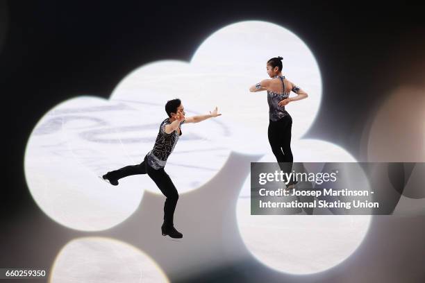 Tae Ok Ryom and Ju Sik Kim of North Korea compete in the Pairs Short Program during day one of the World Figure Skating Championships at Hartwall...
