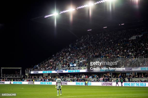 General view of Avaya Stadium during the FIFA 2018 World Cup Qualifier between USA and Honduras at Avaya Stadium on March 24, 2017 in San Jose,...