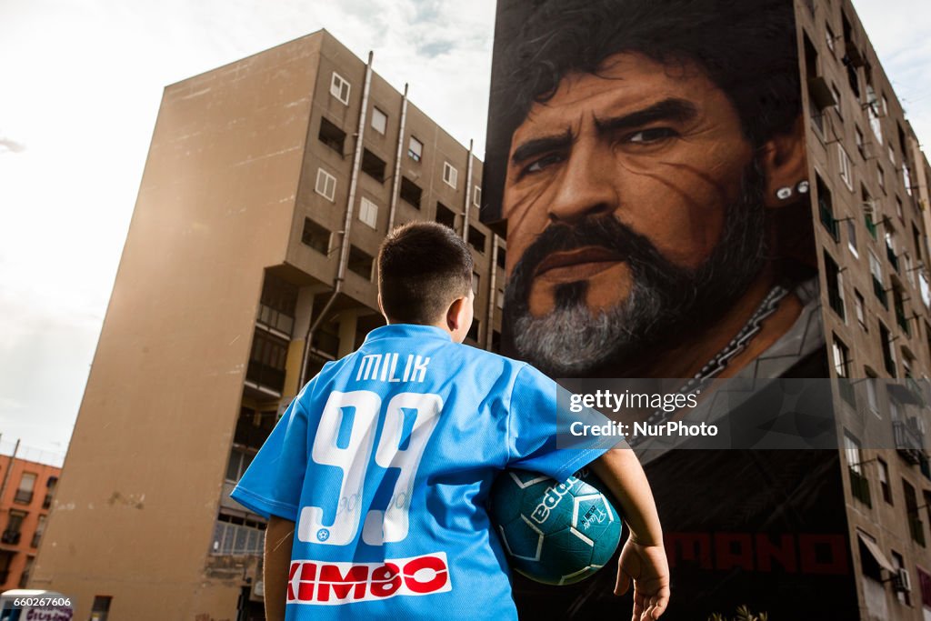 Graffiti of Diego Armando Maradona in Naples