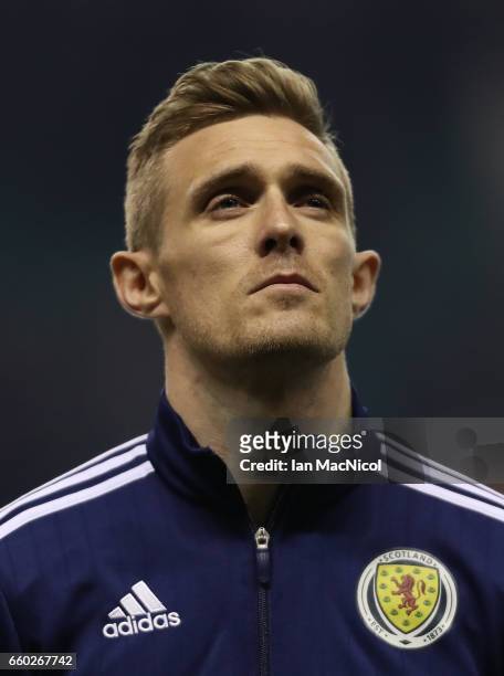 Darren Fletcher of Scotland is seen during the International Challenge Match between Scotland and Canada at Easter Road on March 22, 2017 in...