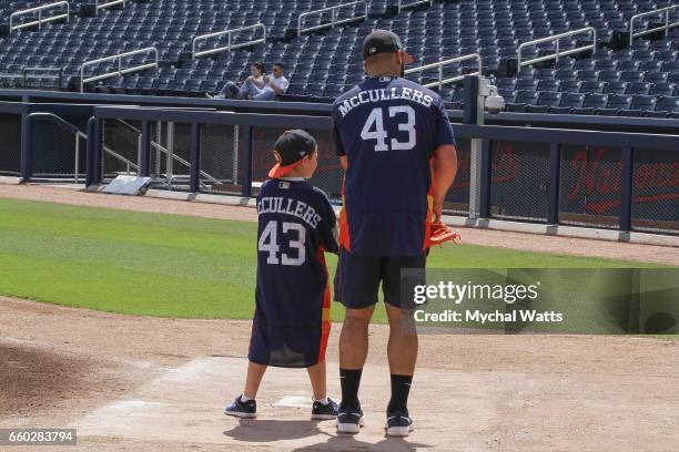 Houston Astros Star Pitcher Lance McCullers surprises eight year old Cancer survivor Andrew Dawson for a day in the Life of the Astros at The...