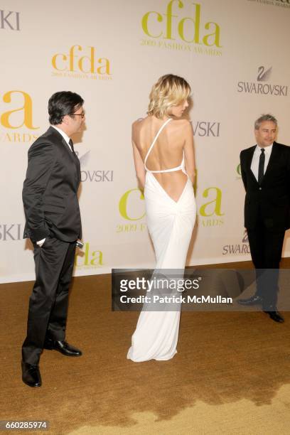 Isaac Franco, Anja Rubik and Ken Kaufman attend CFDA AWARDS 2009 - ARRIVALS at Alice Tully Hall on June 15, 2009 in New York City.