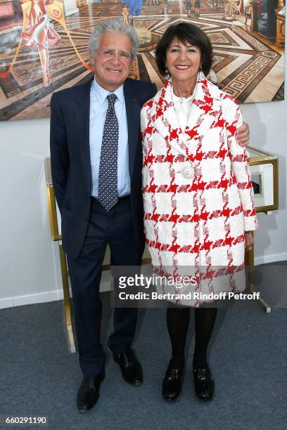 Laurent Dassault and his wife Martine attend the 'Art Paris Art Fair' Exhibition Opening at Le Grand Palais on March 29, 2017 in Paris, France.