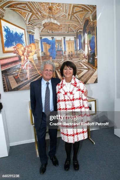 Laurent Dassault and his wife Martine attend the 'Art Paris Art Fair' Exhibition Opening at Le Grand Palais on March 29, 2017 in Paris, France.