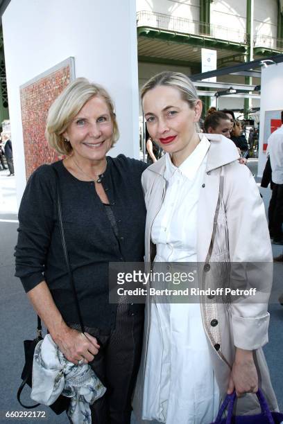 Suzanna Flammarion and Melonie Hennessy Foster attend the 'Art Paris Art Fair' Exhibition Opening at Le Grand Palais on March 29, 2017 in Paris,...