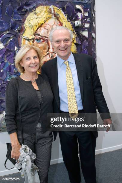 Alain Flammarion and his wife Suzanna Flammarion attend the 'Art Paris Art Fair' Exhibition Opening at Le Grand Palais on March 29, 2017 in Paris,...