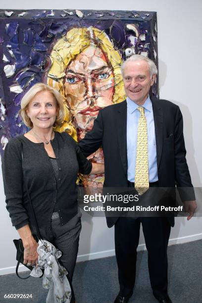 Alain Flammarion and his wife Suzanna Flammarion attend the 'Art Paris Art Fair' Exhibition Opening at Le Grand Palais on March 29, 2017 in Paris,...