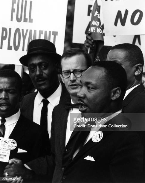 Dr. Martin Luther King, Jr., President of the Southern Christian Leadership Conference, and Mathew Ahmann, Executive Director of the National...