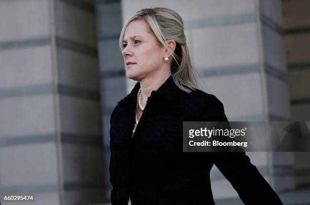 Bridget Anne Kelly, former deputy chief of staff for New Jersey Governor Chris Christie, exits federal court after sentencing in Newark, New Jersey,...