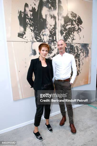Natacha Polony and her brother Artist Sylvain Polony attend the 'Art Paris Art Fair' Exhibition Opening at Le Grand Palais on March 29, 2017 in...