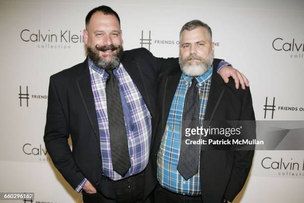 Robert Tagliapietra and Jeffrey Costello attend Calvin Klein Collection Presents "First Party on the Highline" at The High Line on June 15, 2009 in...