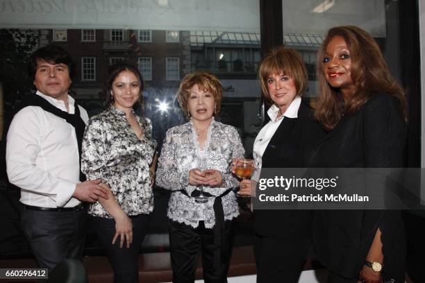 Claudio -, Juliet -, Pia Carrello, Joan Jedell and Eugenia Foxworth attend RODOLFO VALENTIN'S Salon & Spa Preview Party at 694 Madison Avenue on June...