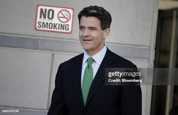 Bill Baroni, former deputy executive director of the Port Authority of New York & New Jersey, exits federal court after sentencing in Newark, New...