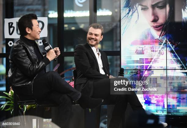 Chin Han and Pilou Asbaek attend the Build Series to discuss the film 'Ghost in the Shell' at Build Studio on March 29, 2017 in New York City.