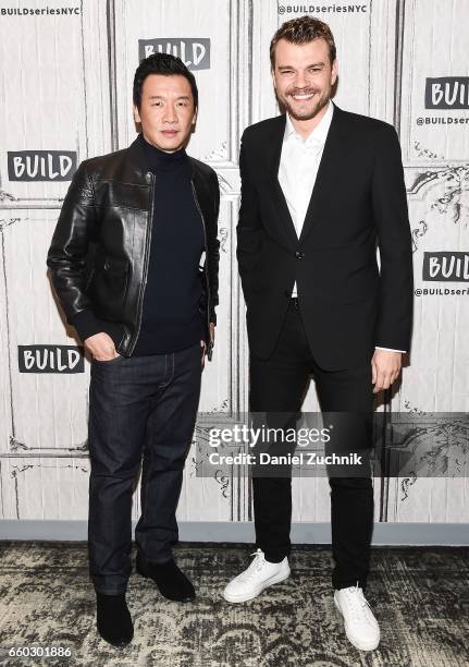 Chin Han and Pilou Asbaek attend the Build Series to discuss the film 'Ghost in the Shell' at Build Studio on March 29, 2017 in New York City.
