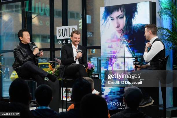 Chin Han and Pilou Asbaek attend the Build Series to discuss "Ghost in the Shell" at Build Studio on March 29, 2017 in New York City.