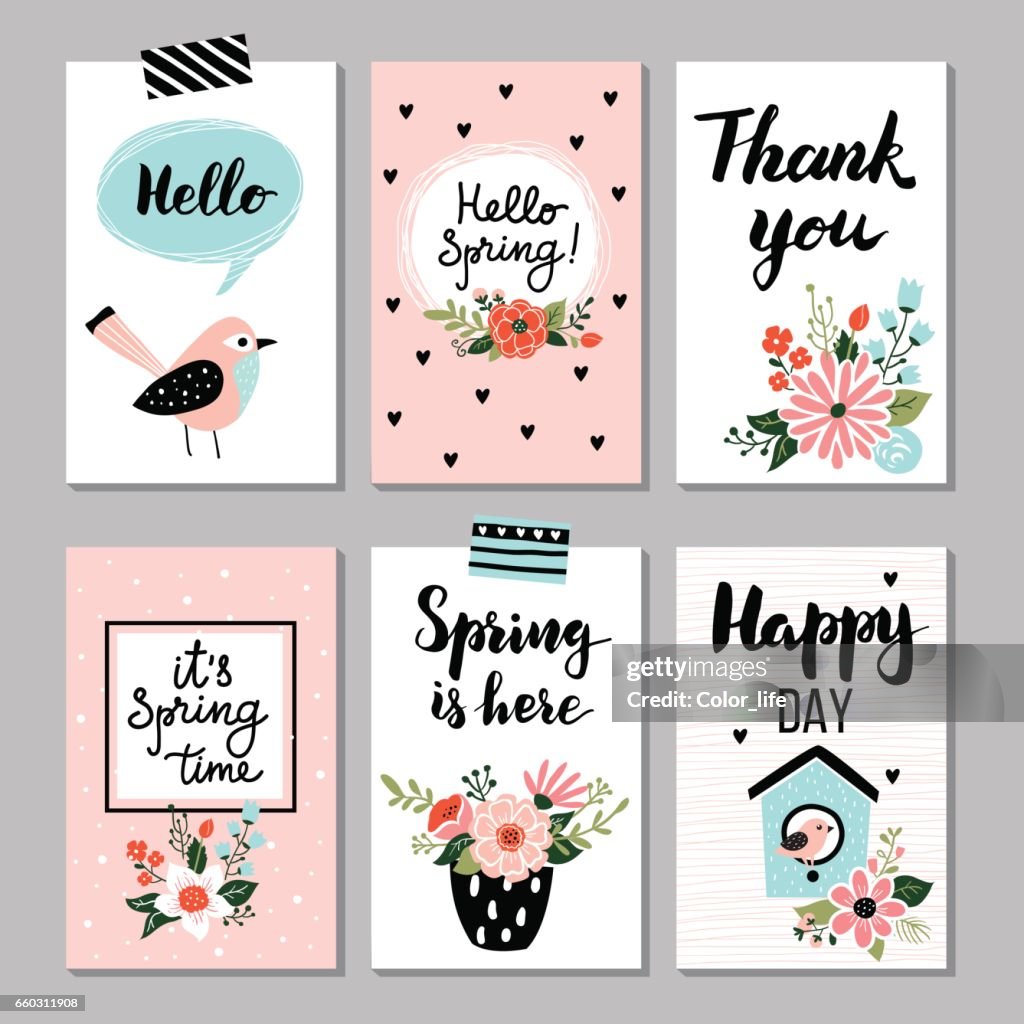 Spring Card Collection High-Res Vector Graphic - Getty Images